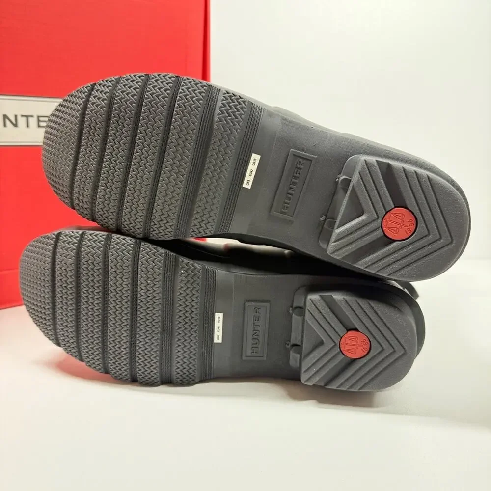 NIB •Hunter Women's Original Short Back adjustable Black Rain Boots Size: 10